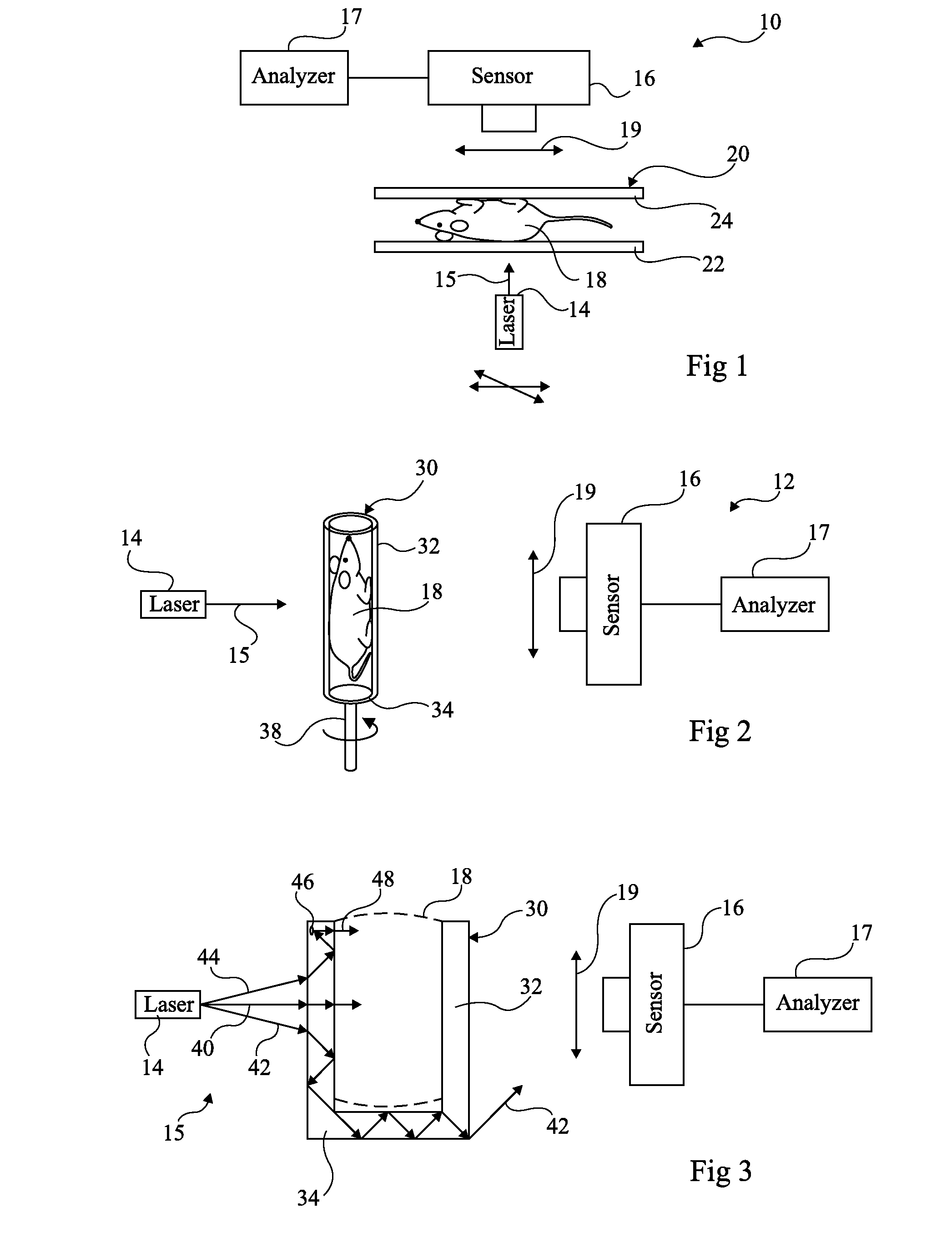 Optical device for analyzing a scattering medium held by a support