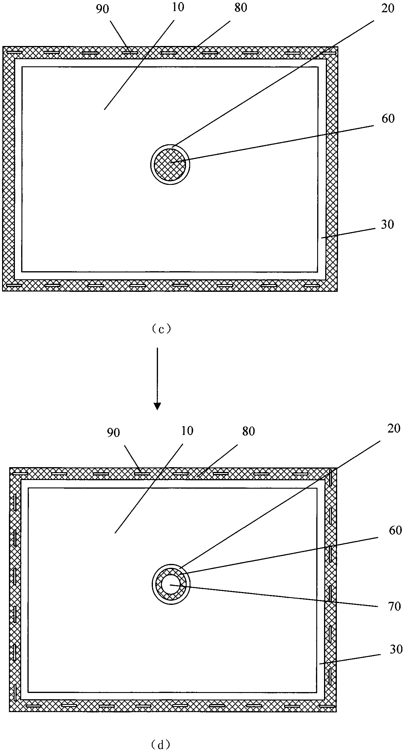 Air-permeable anchored vacuum heat-insulation plate and manufacturing method thereof