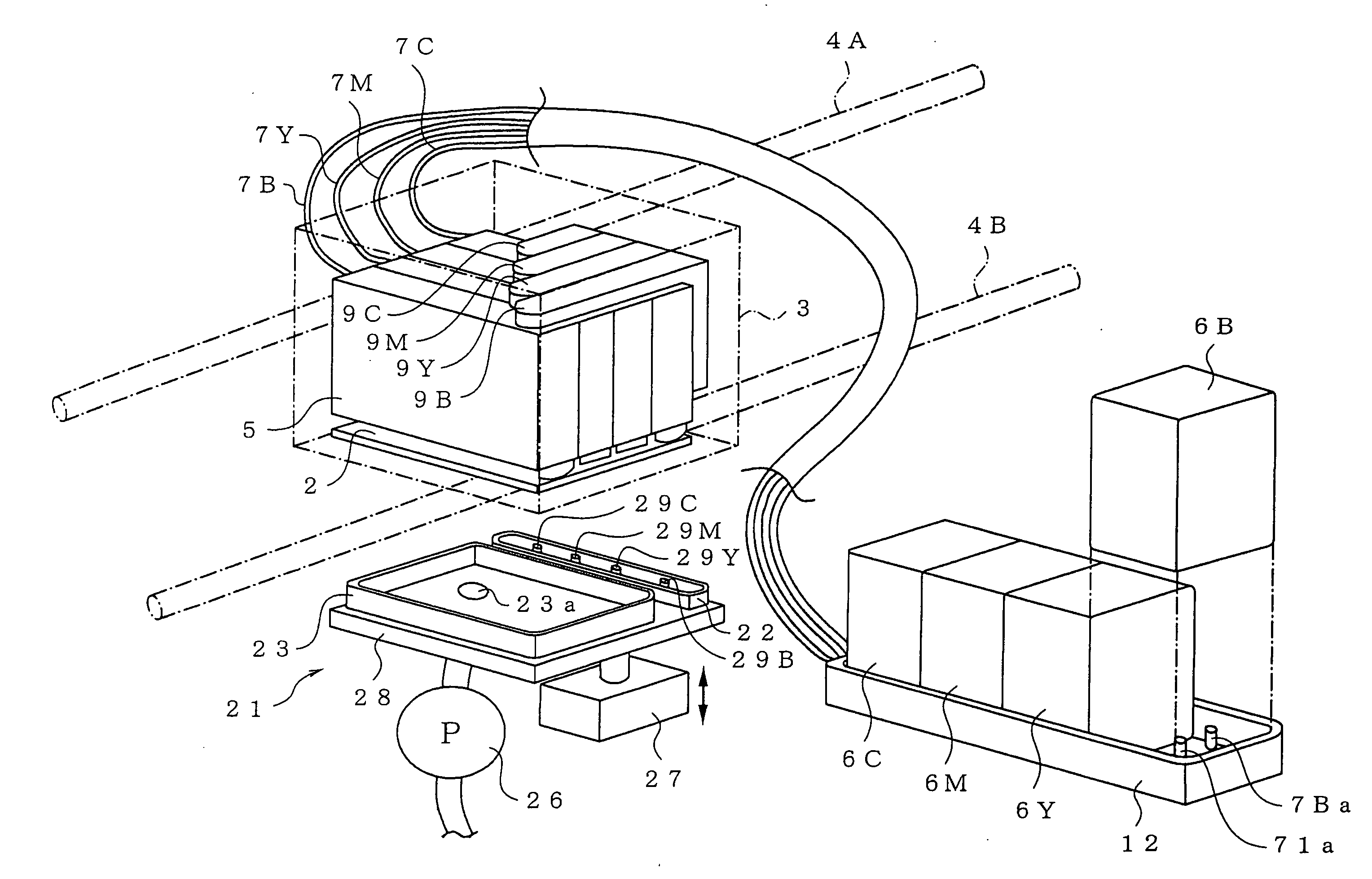 Inkjet recording apparatus and air removal method therefor
