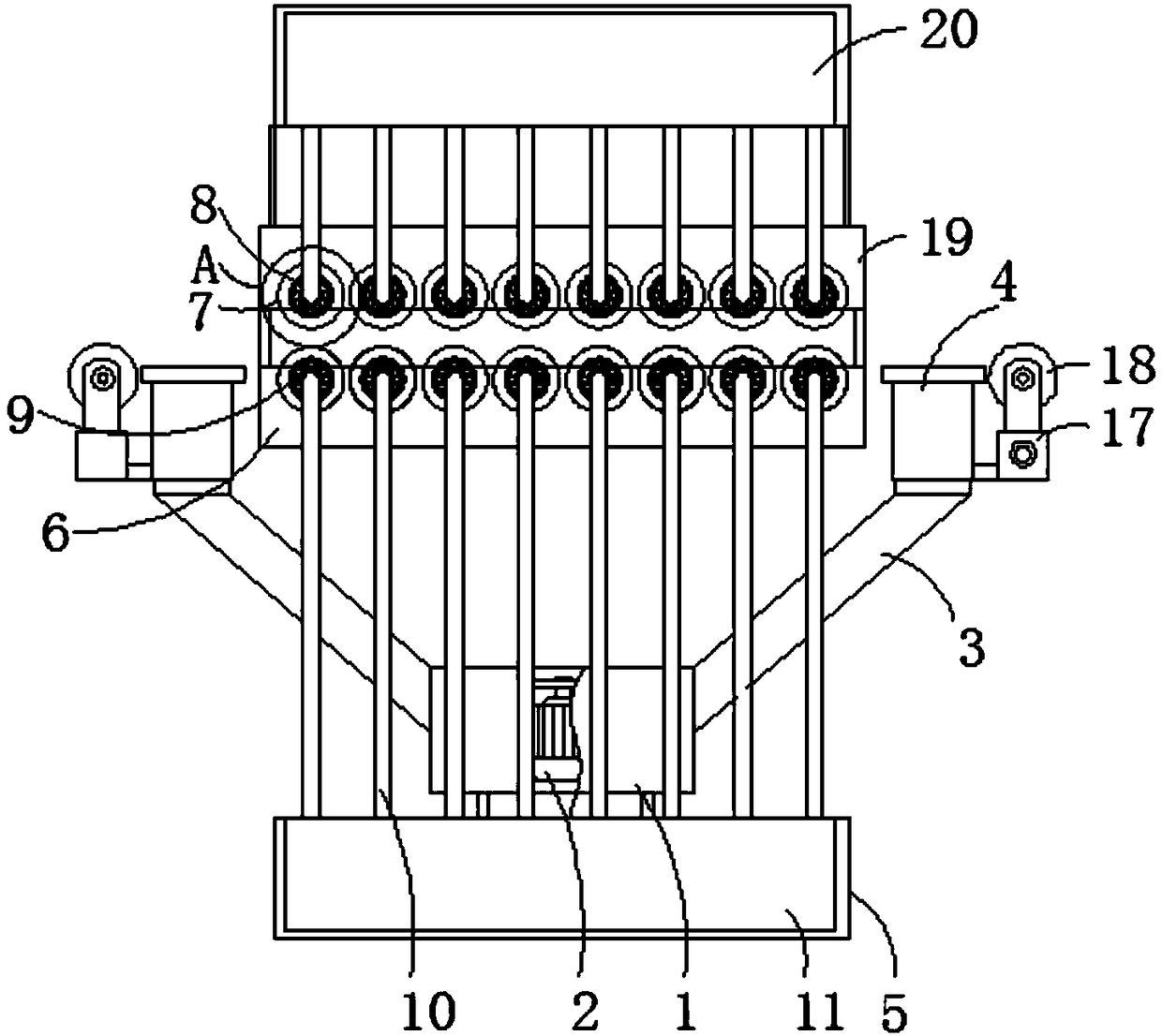 Cooling device of chemical fiber