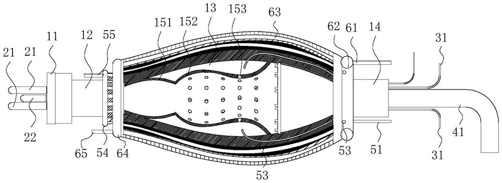 Hydrogen mixed combustion test device for flexibly modified unit in park