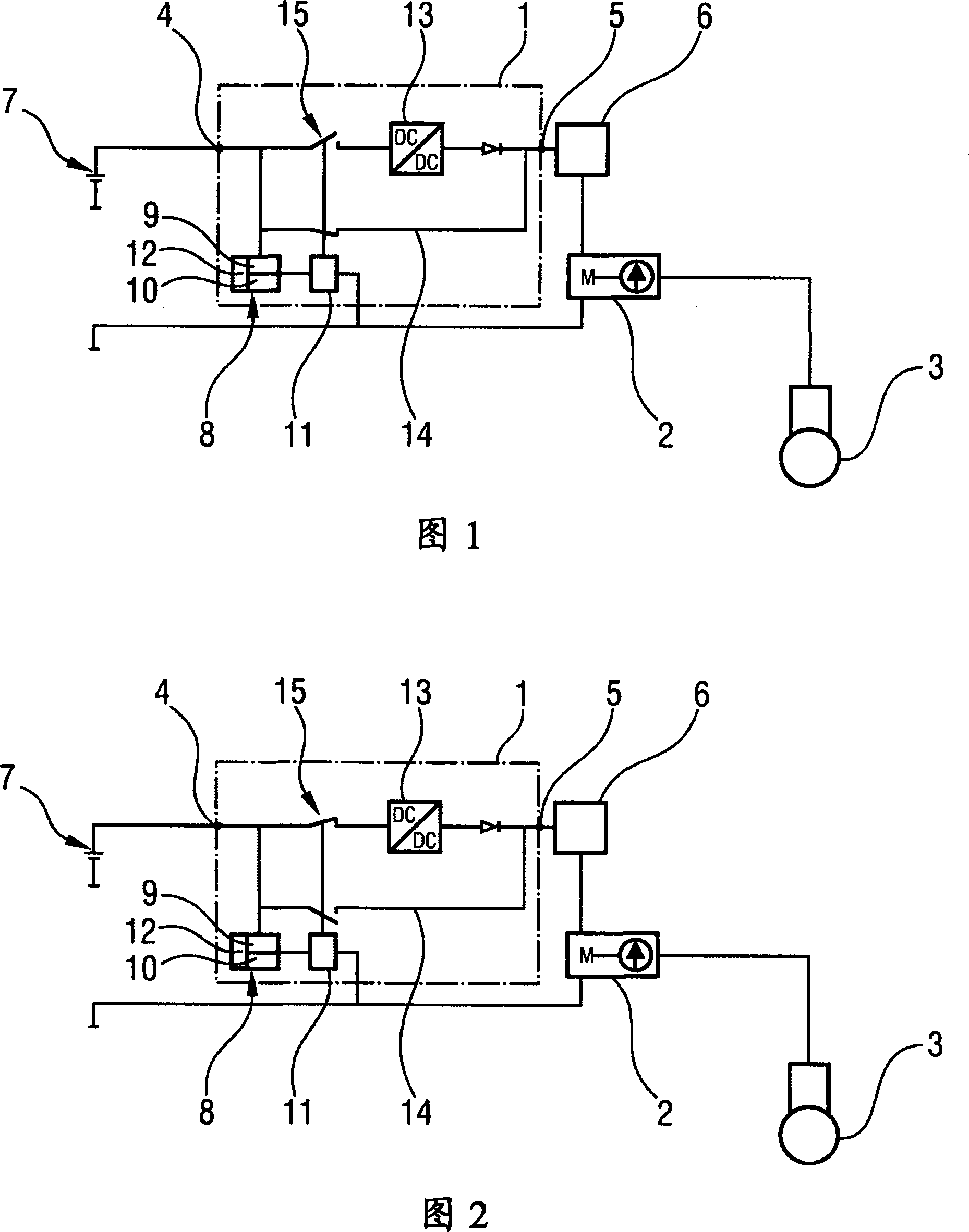 Device for supplying electric current to the fuel pump of a motor vehicle internal combustion engine