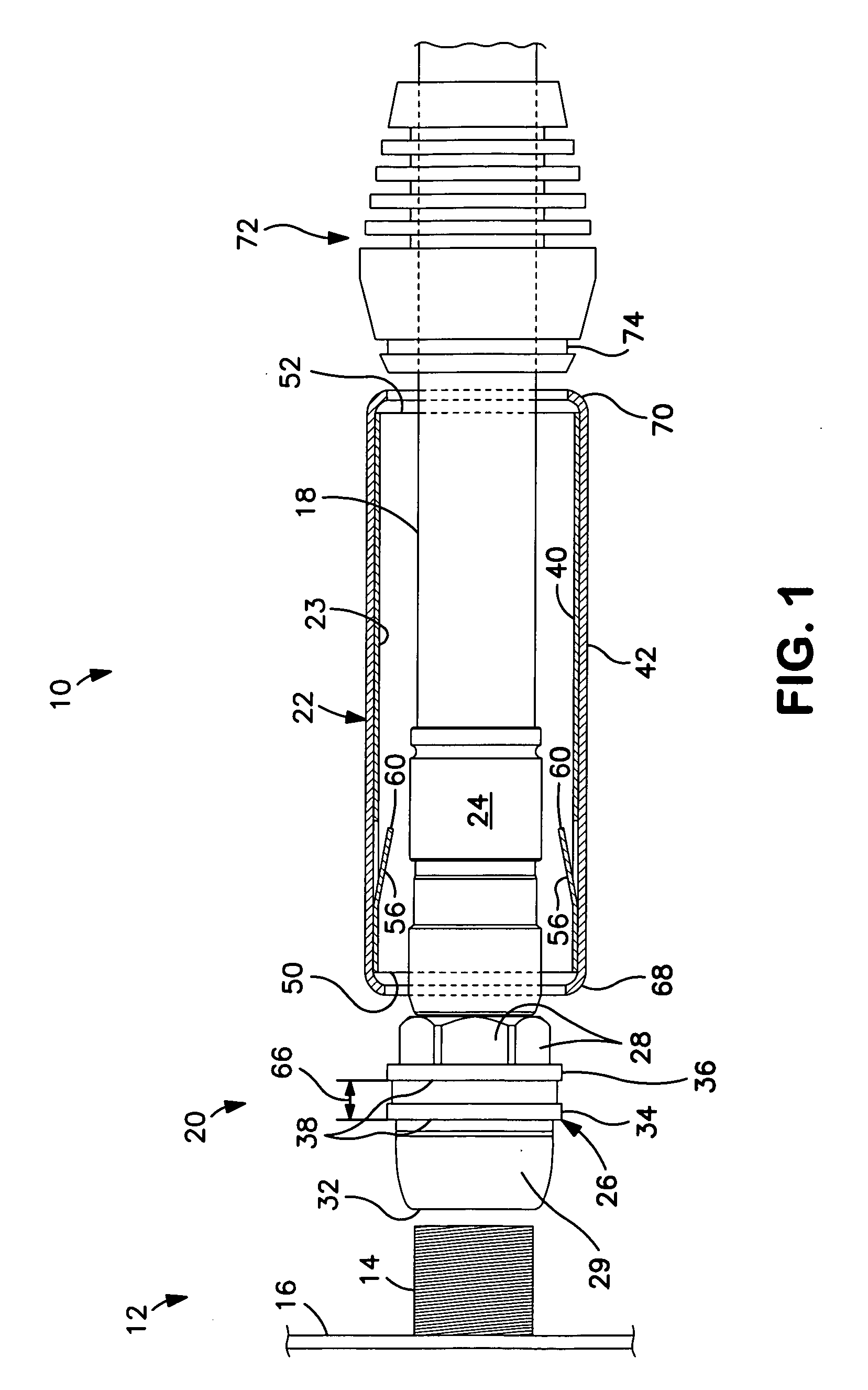 Coaxial cable connector assembly