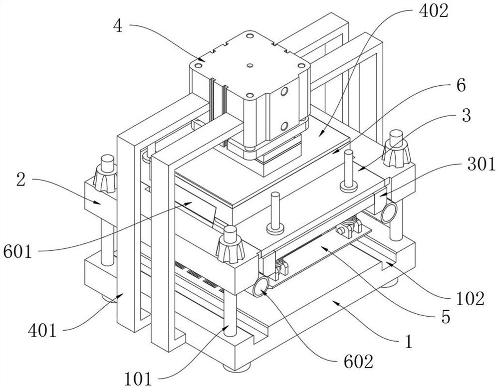 Hot pressing device for plate splicing for furniture production