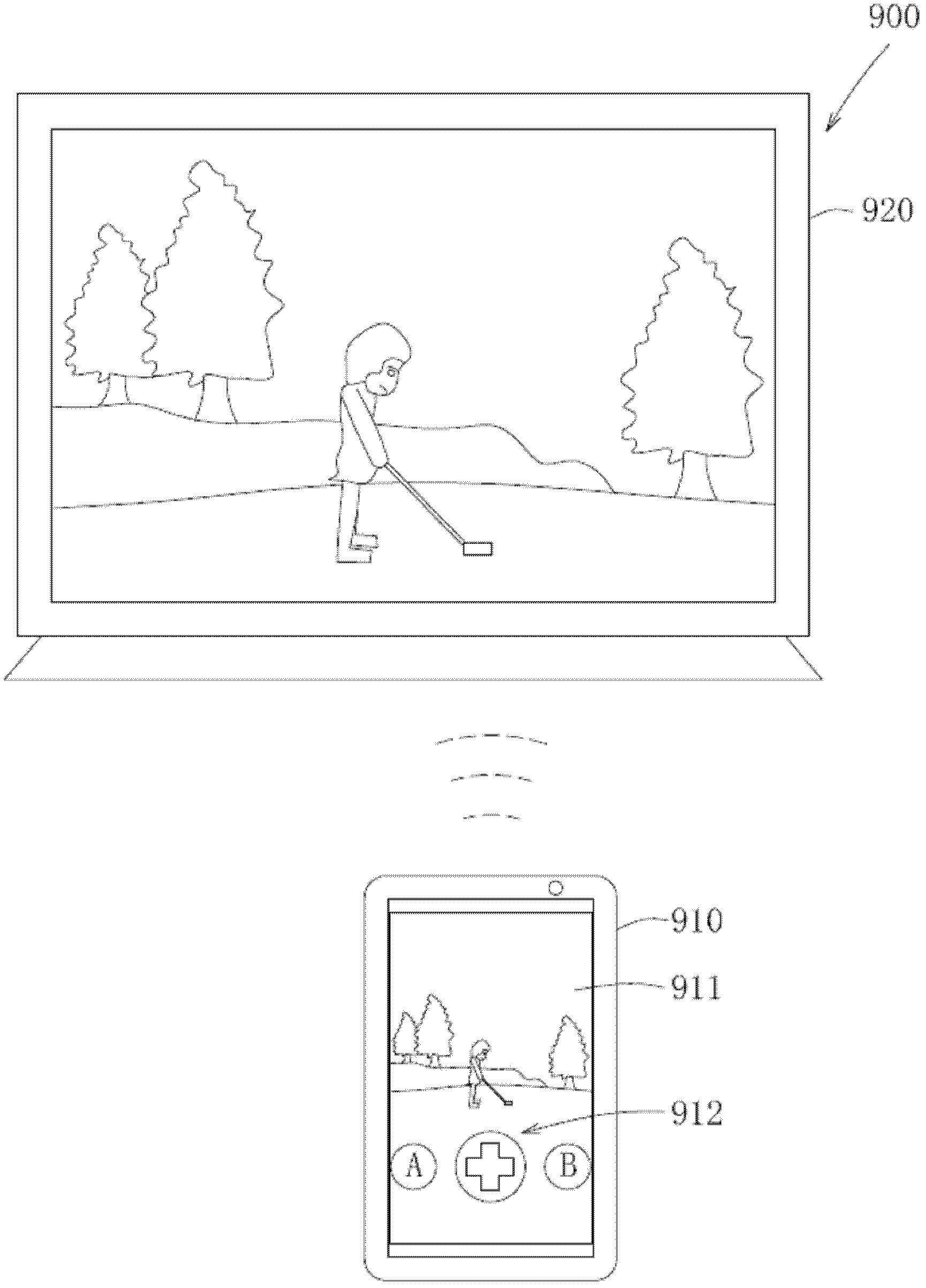 Mobile device and method capable for interacting with electronic device having a display function.