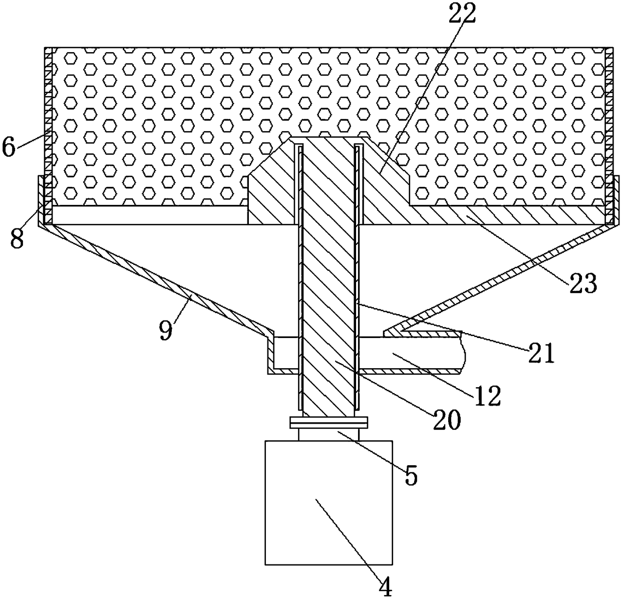 Solid-liquid separation device arranged in filtering tank