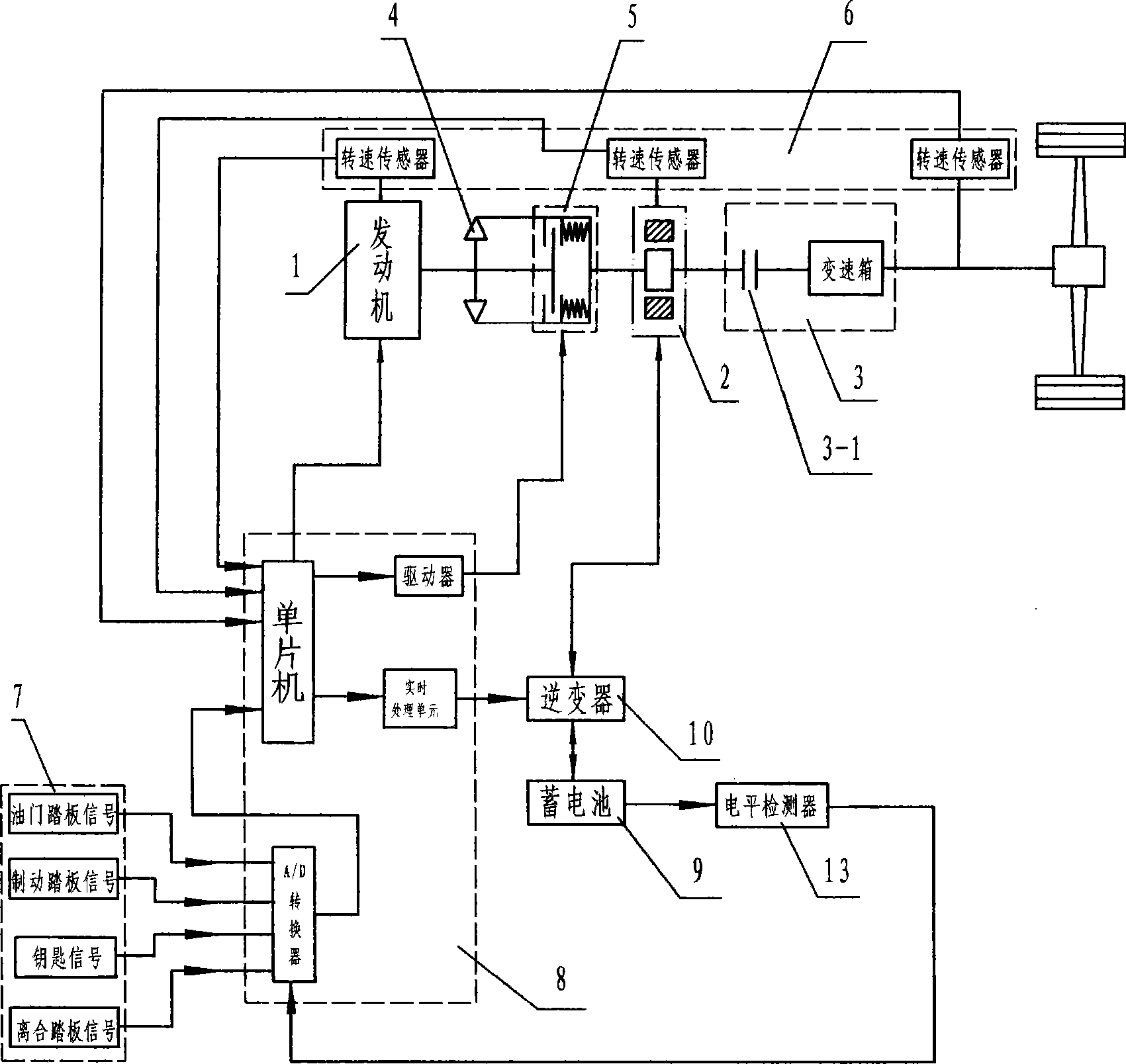 Parallel type vehicle oil electric mixed dynamic system