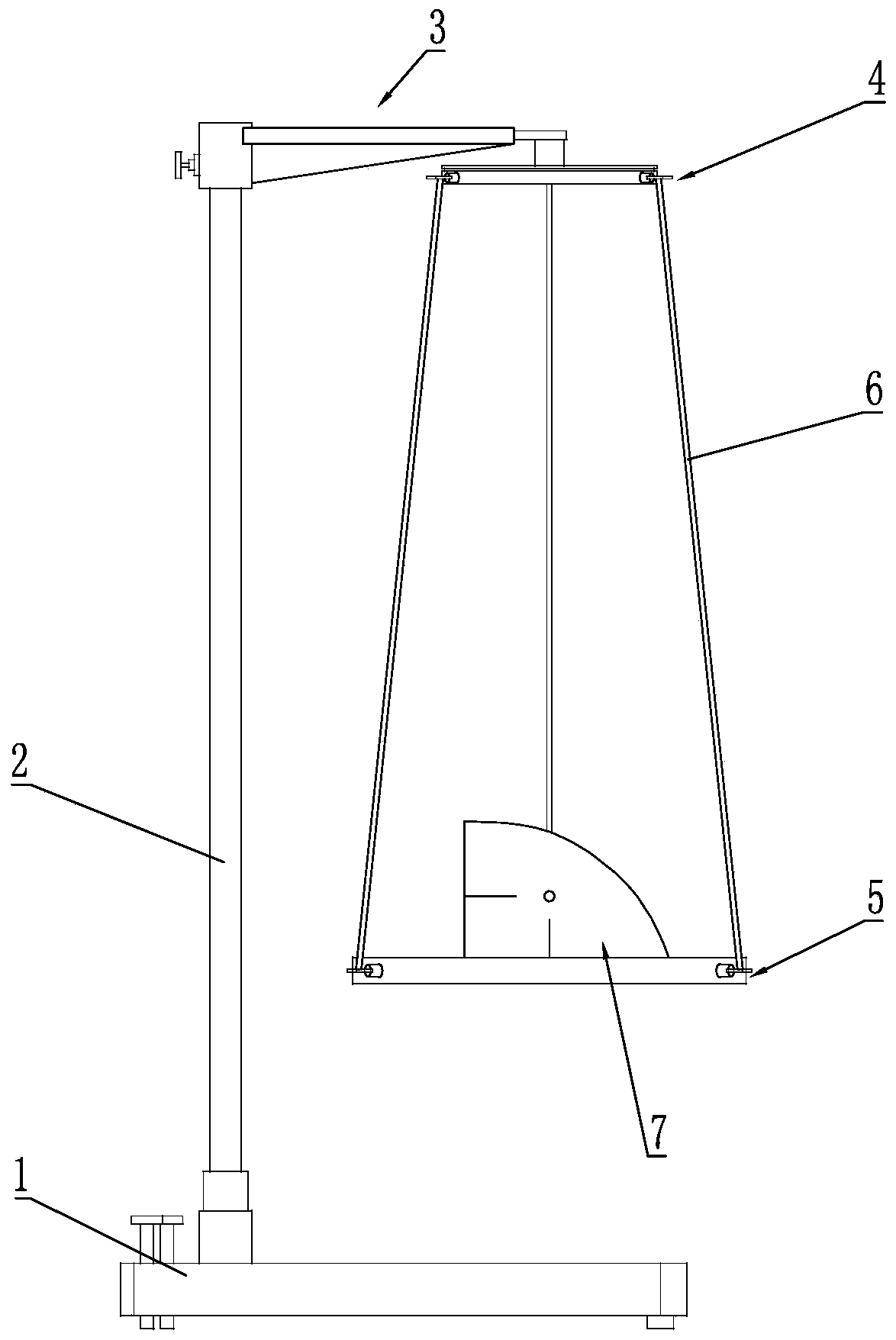 Telescopic three-line pendulum with adjustable three-line space