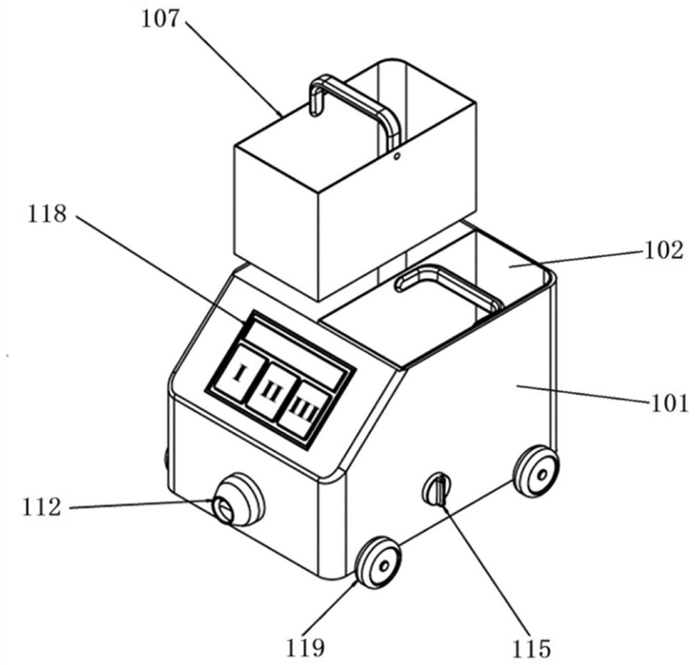 Portable automatic measuring cylinder cleaning device special for soil engineering and using method