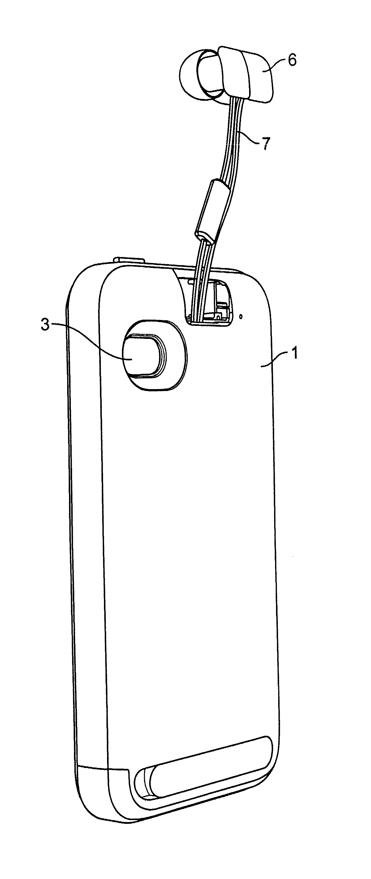 Health risk mitigating, retractable, wired headset and protective case platform for wireless communication devices