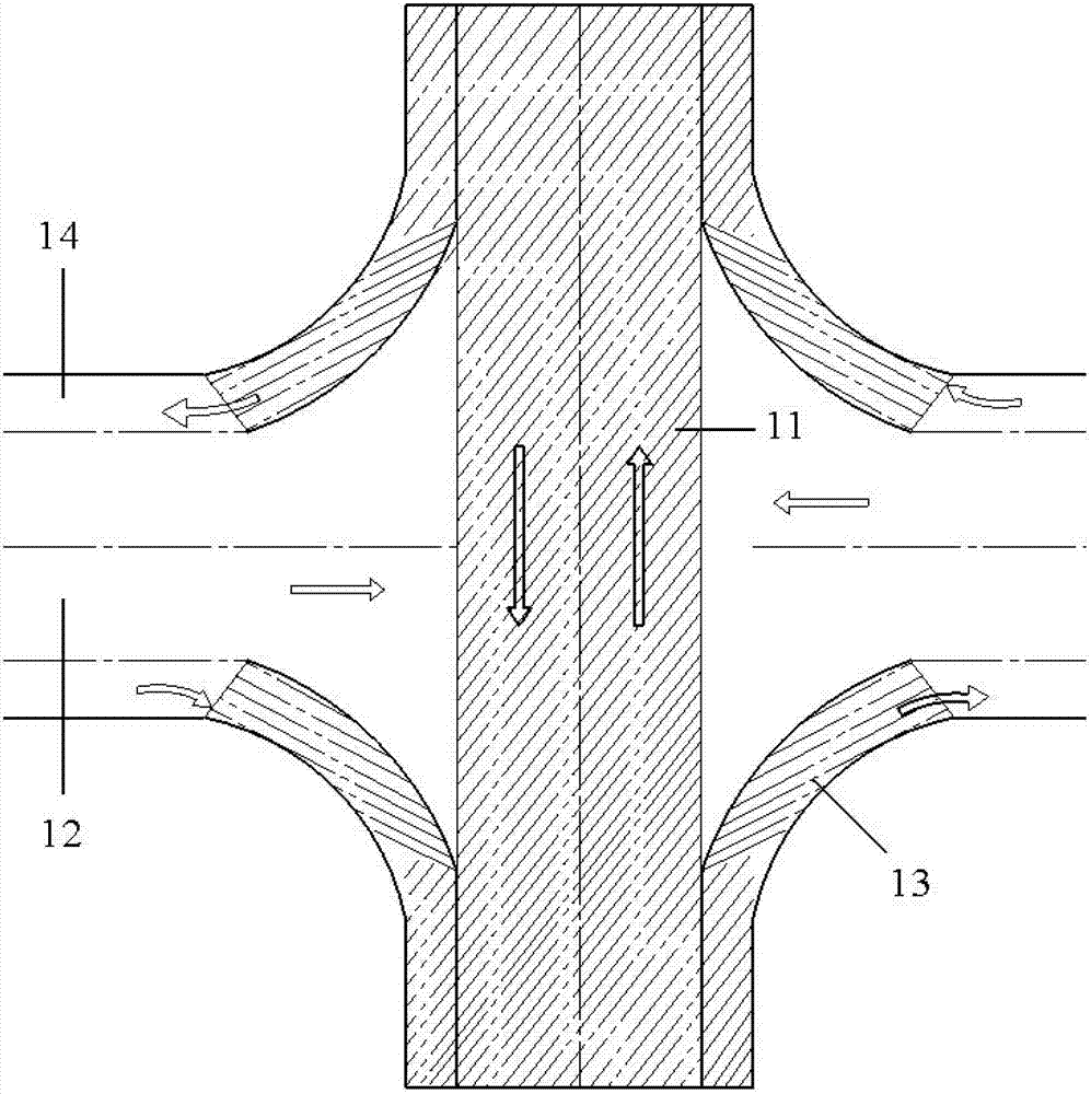 Ultralow-altitude complete intercommunicating interchange system for U-turn in road section