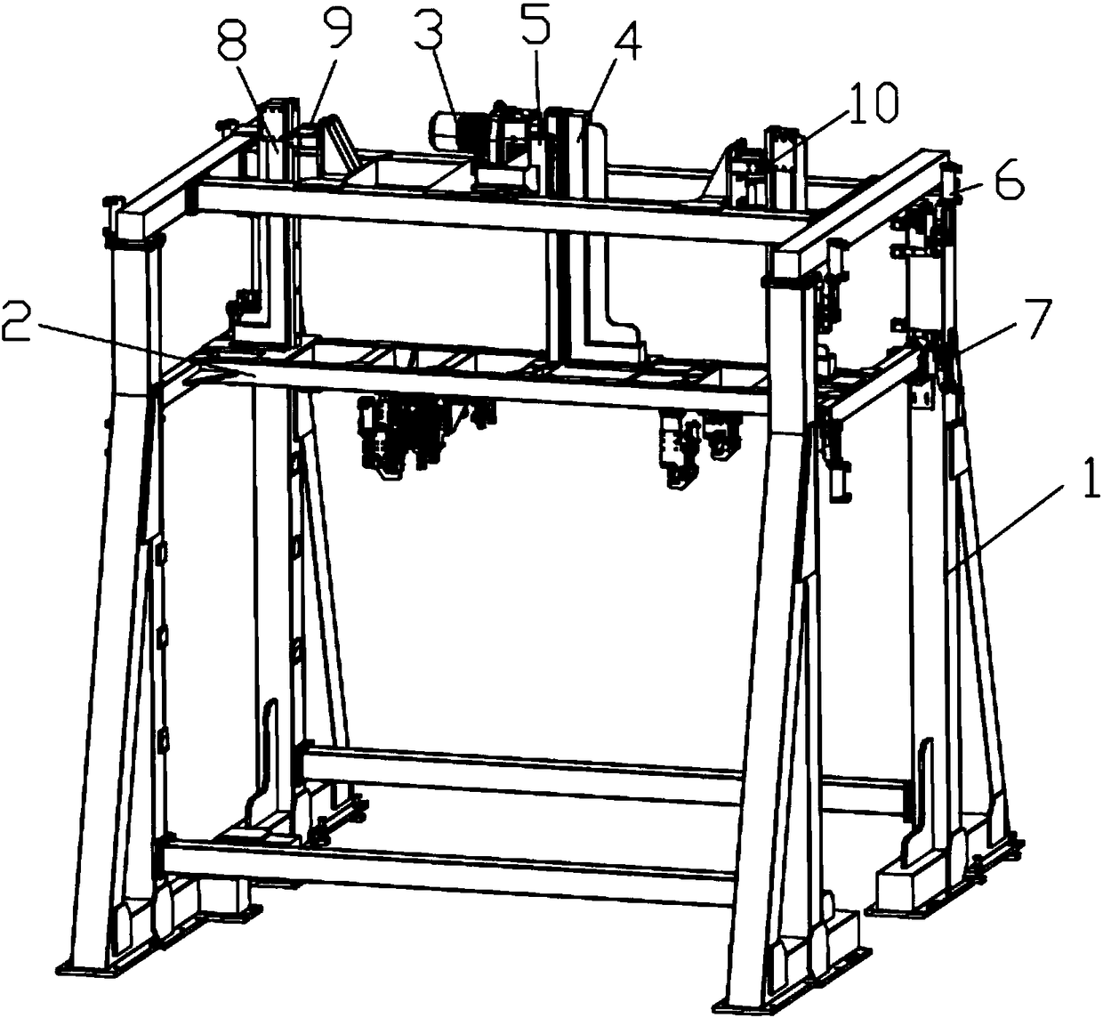 A lifting gantry structure