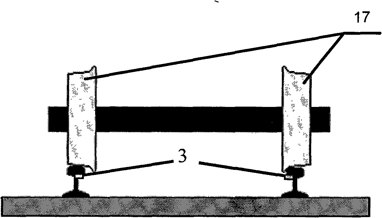 Device for testing railway wagon overloading and unbalance loading by foundationless-tunnel fiber and method
