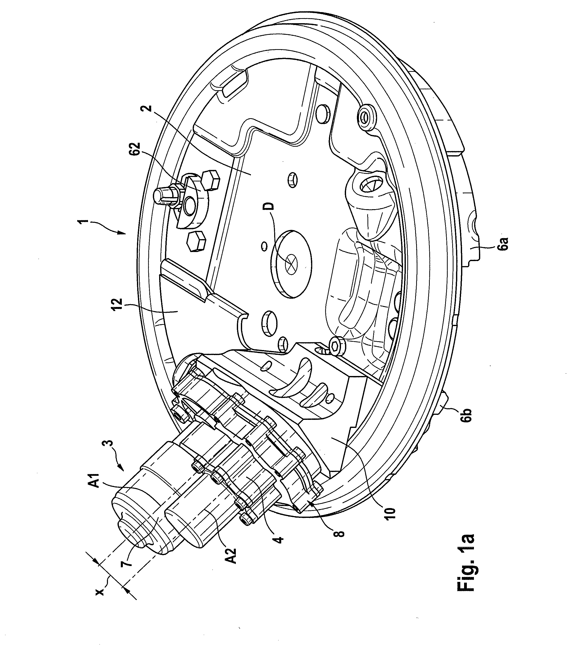 Drum brake module which can be operated by electric motor