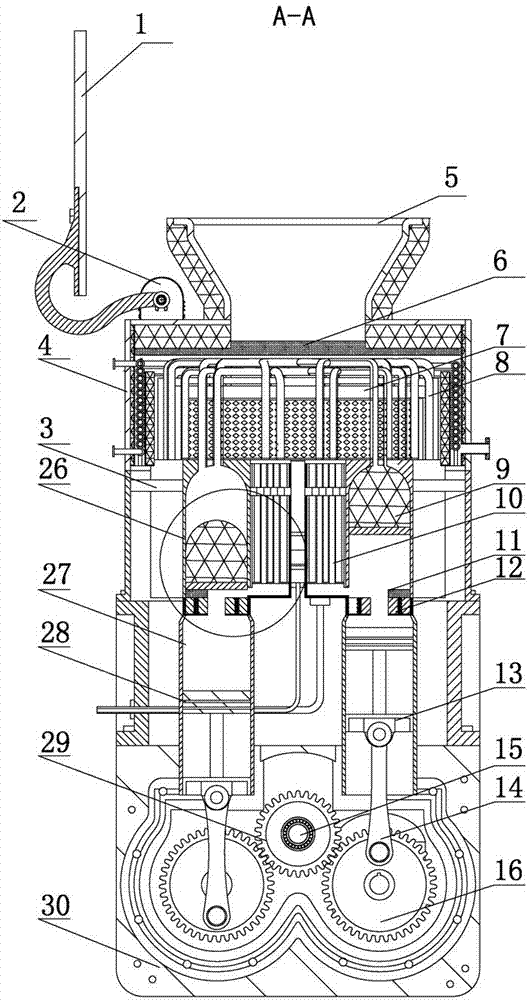 Mixed thermal force closed type heat extraction cycle heat engine and power generation device