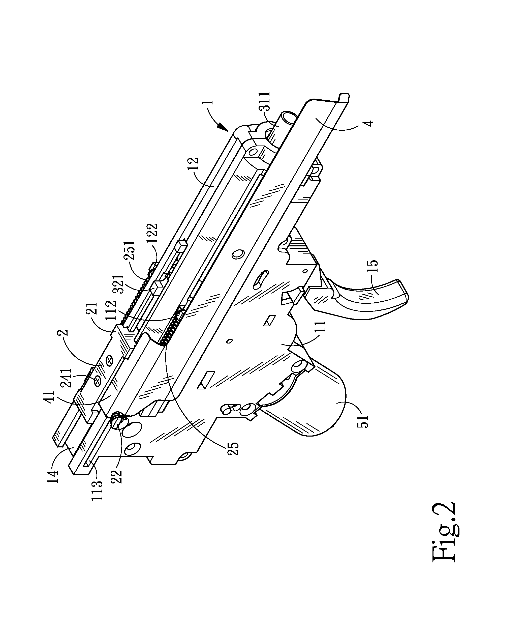 Simulated shell-throwing action of toy gun mechanism
