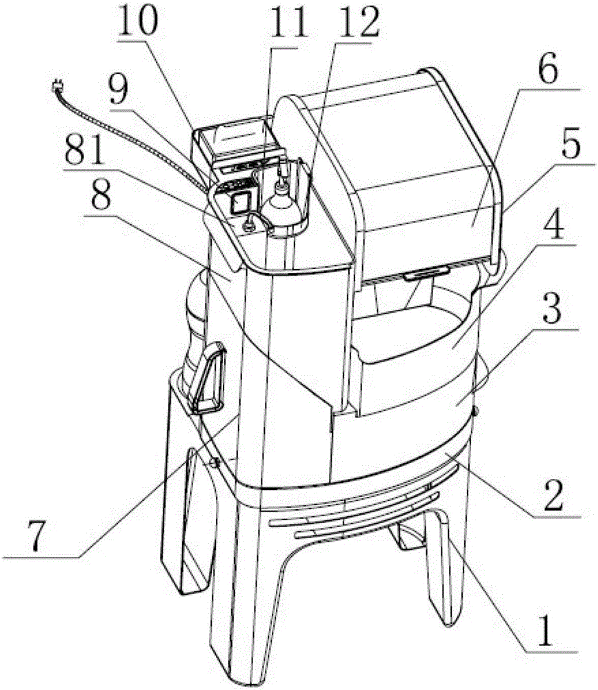 A portable garbage collection device that can wash hands