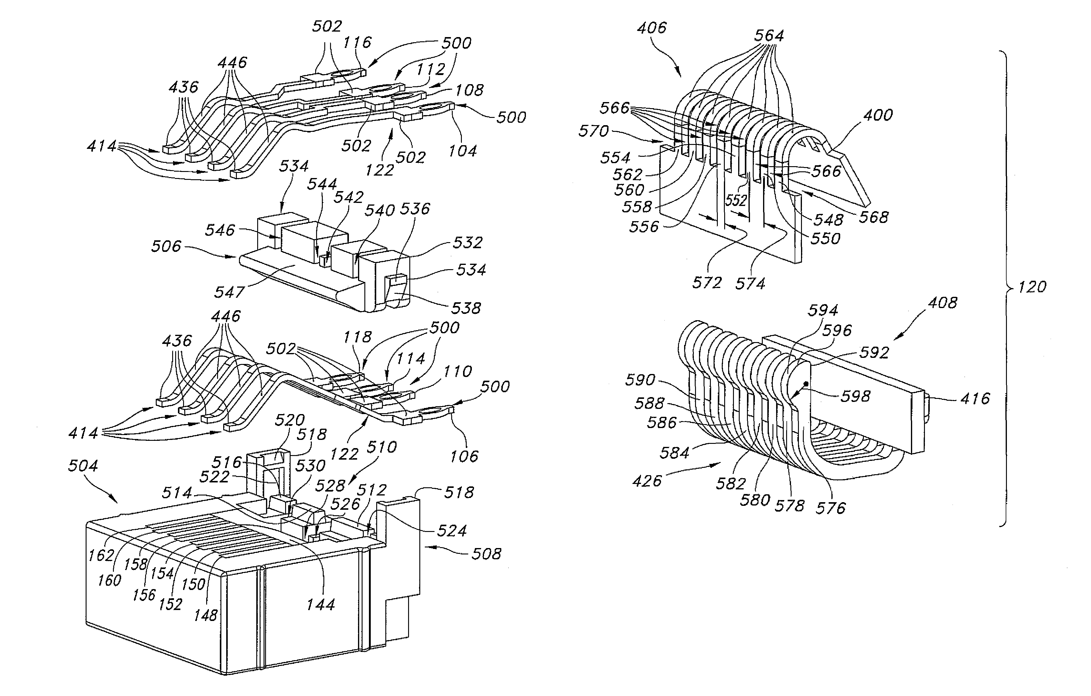 Modular insert and jack including moveable reactance section