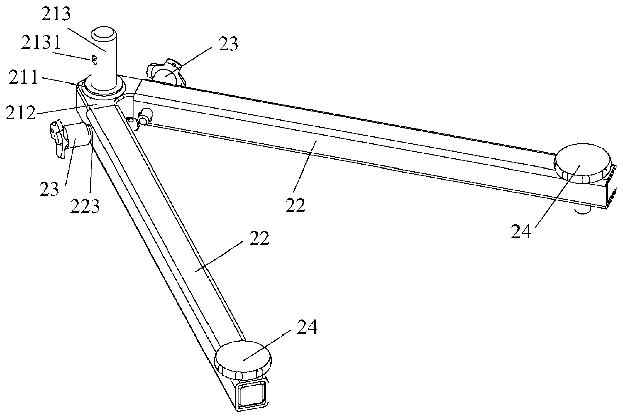 Projection machine head support assembly, detector support assembly and system