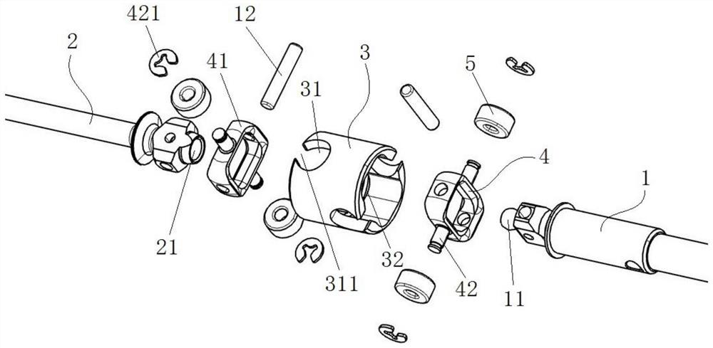 Universal transmission shaft for bearing