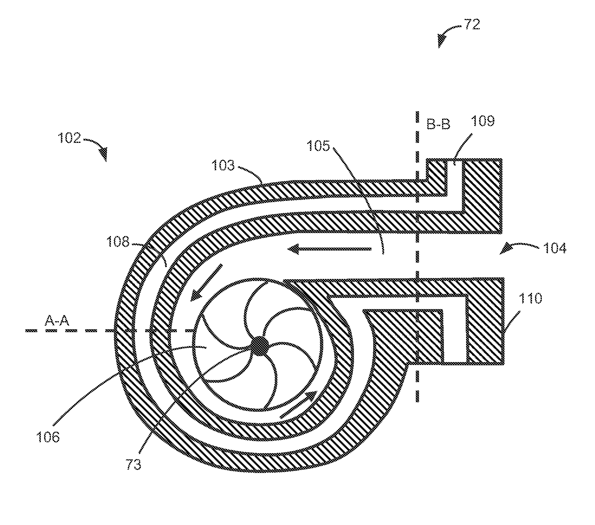 Cylinder head with turbine