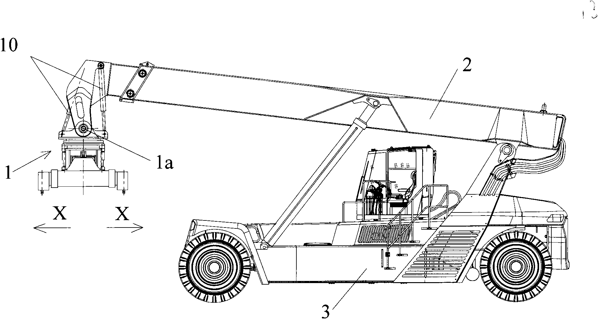 Lifting appliance and front handling mobile crane with same
