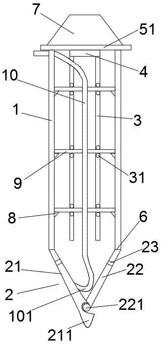 A drainage board insertion mechanism