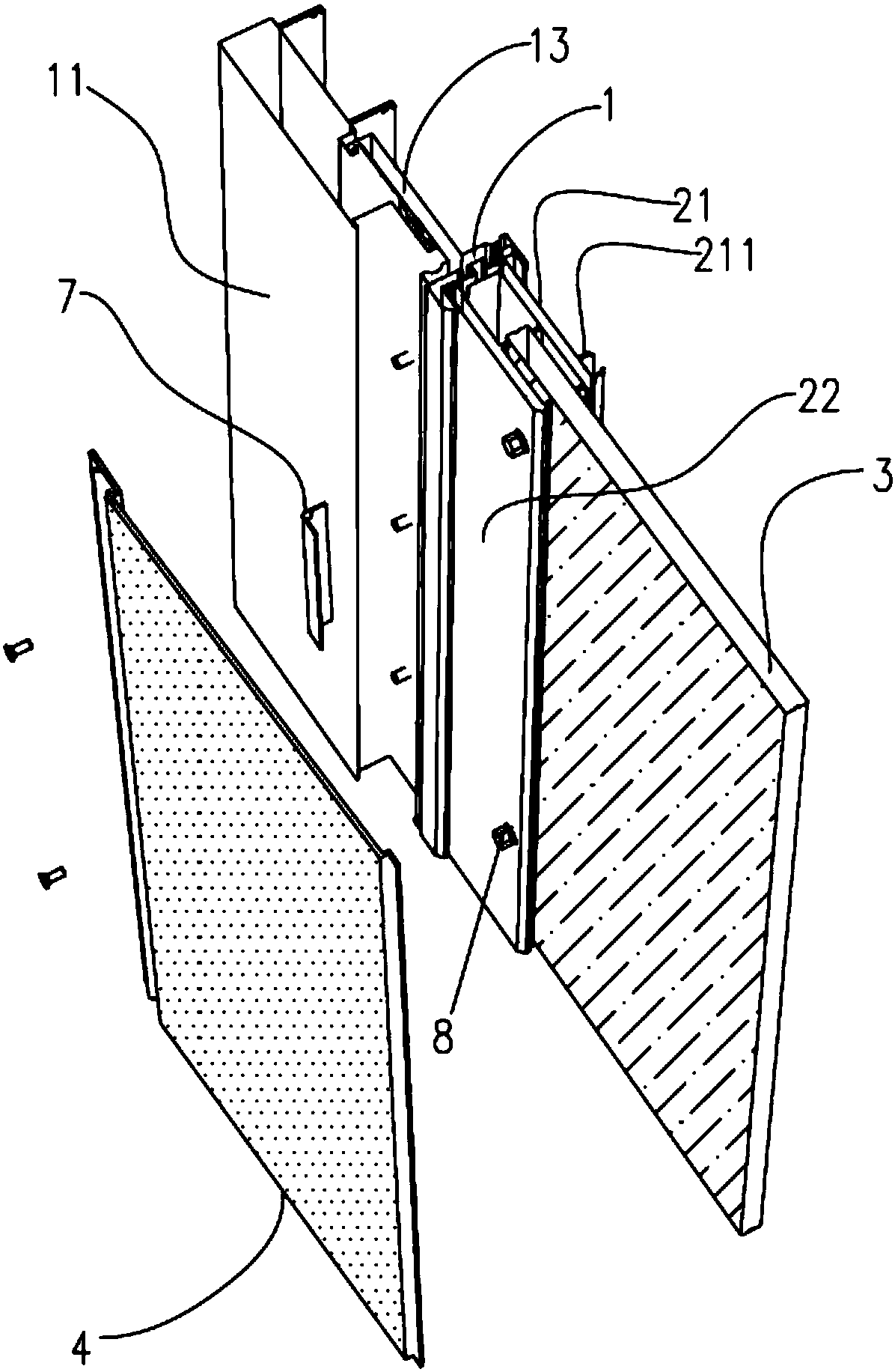 Unit-type curtain wall system with glass rib decoration