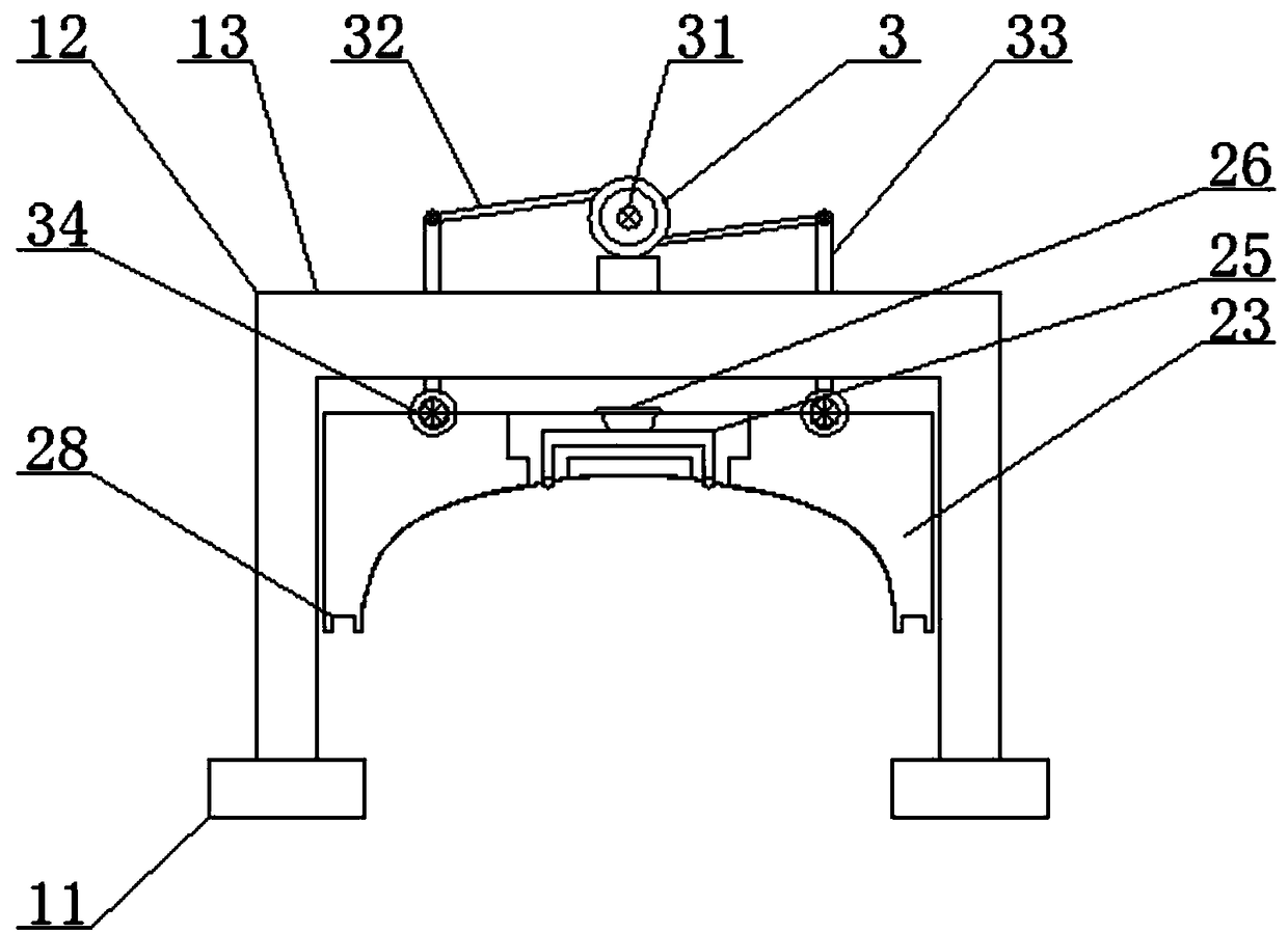 Automobile bumper die with profile rib stayed bridge protection