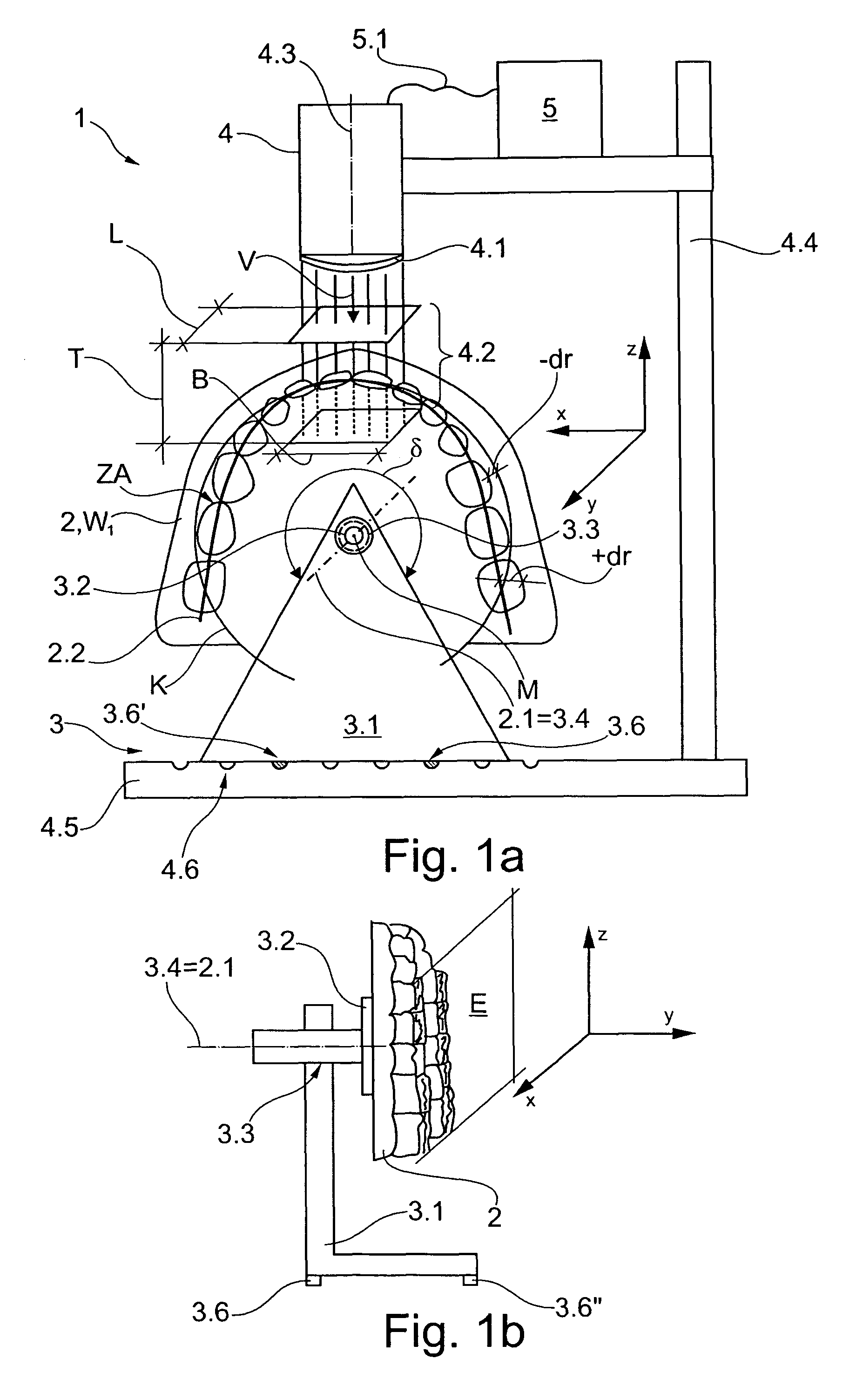 Measuring device and method for the 3D-measurement of dental models