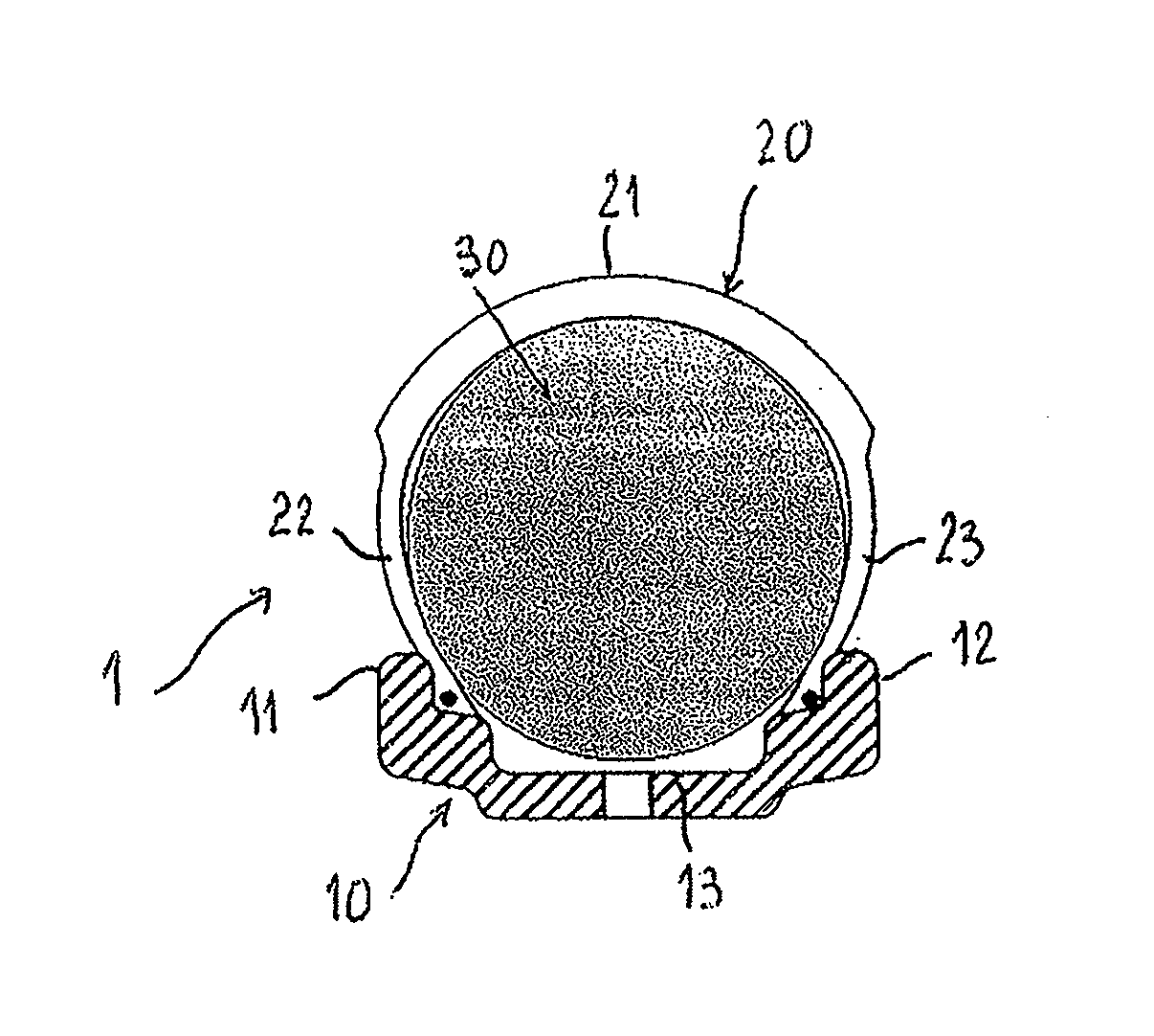 Puncture-Resistant Device for a Non-Pneumatic Mounted Assembly of a Two-Wheeled Vehicle, and This Mounted Assembly Incorporating Same