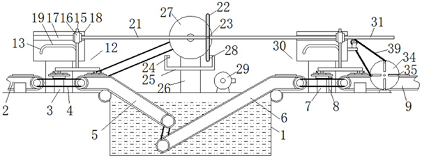 A device for detecting water absorption of slate ceramic tiles