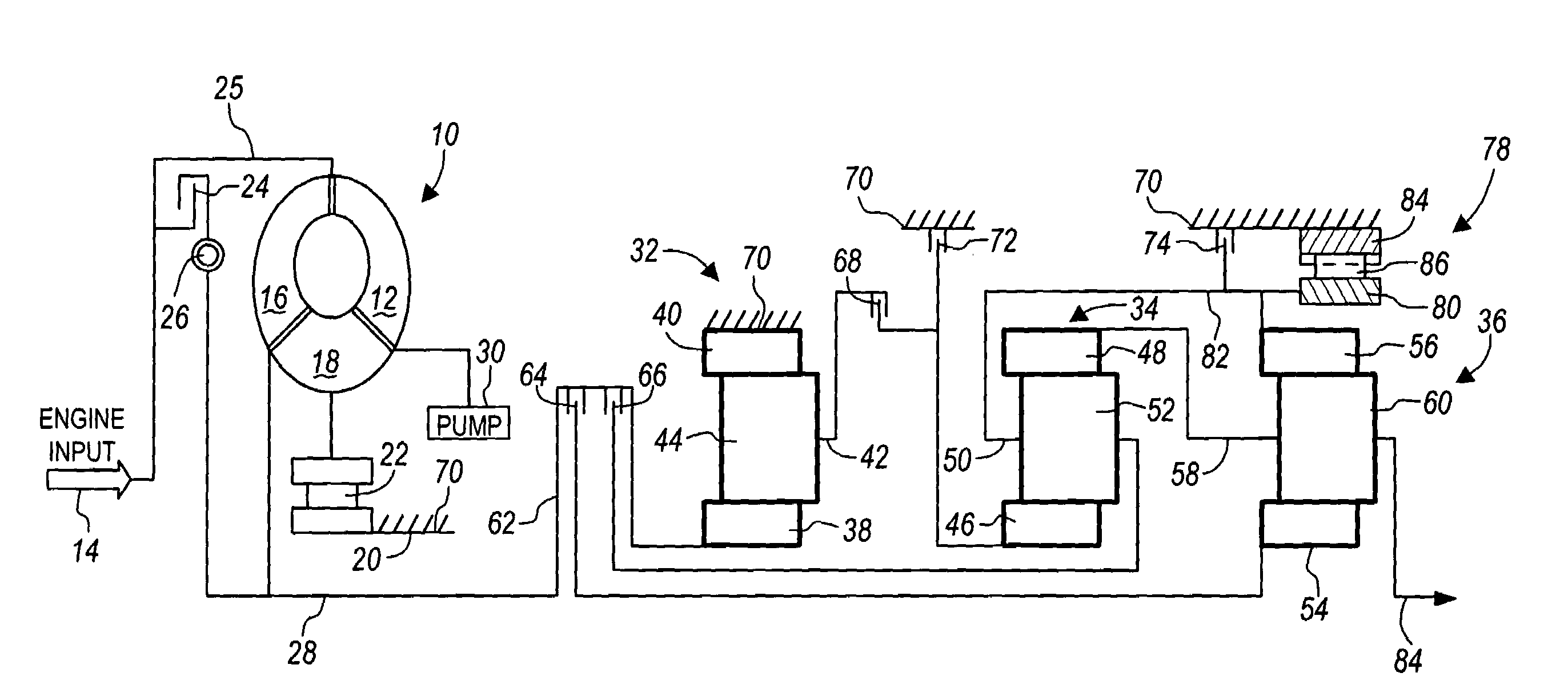 Multiple-speed power transmission for motor vehicles