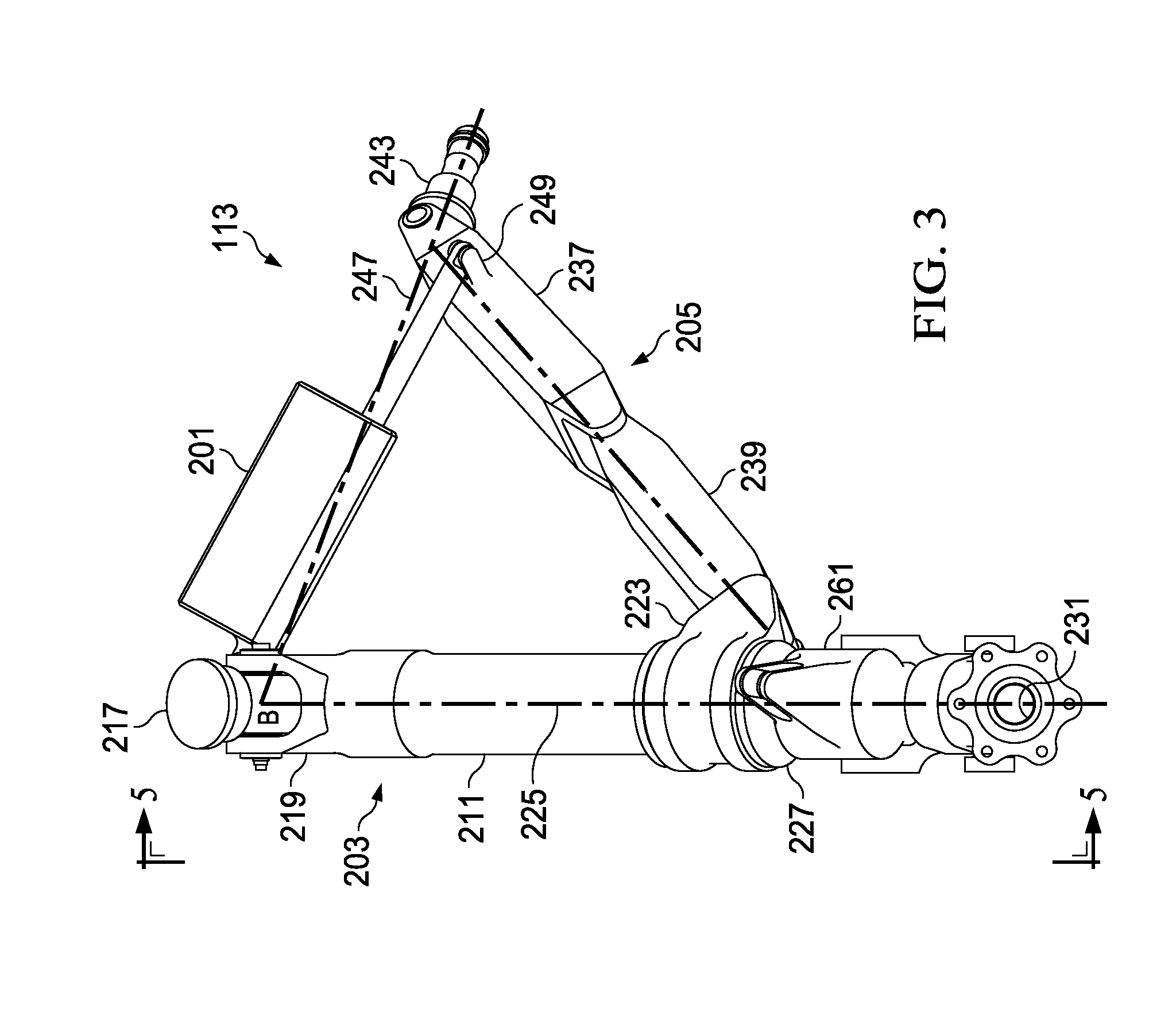 Semi-levered articulated landing gear system
