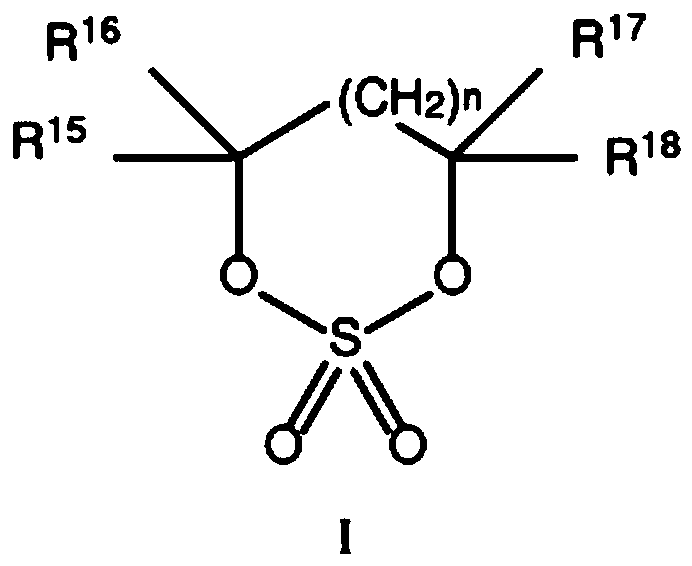 Electrolytes containing six membered ring cyclic sulfates