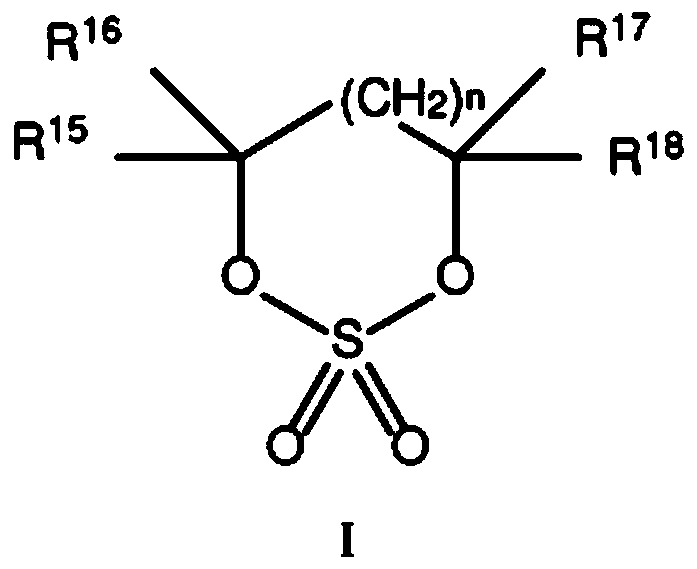 Electrolytes containing six membered ring cyclic sulfates