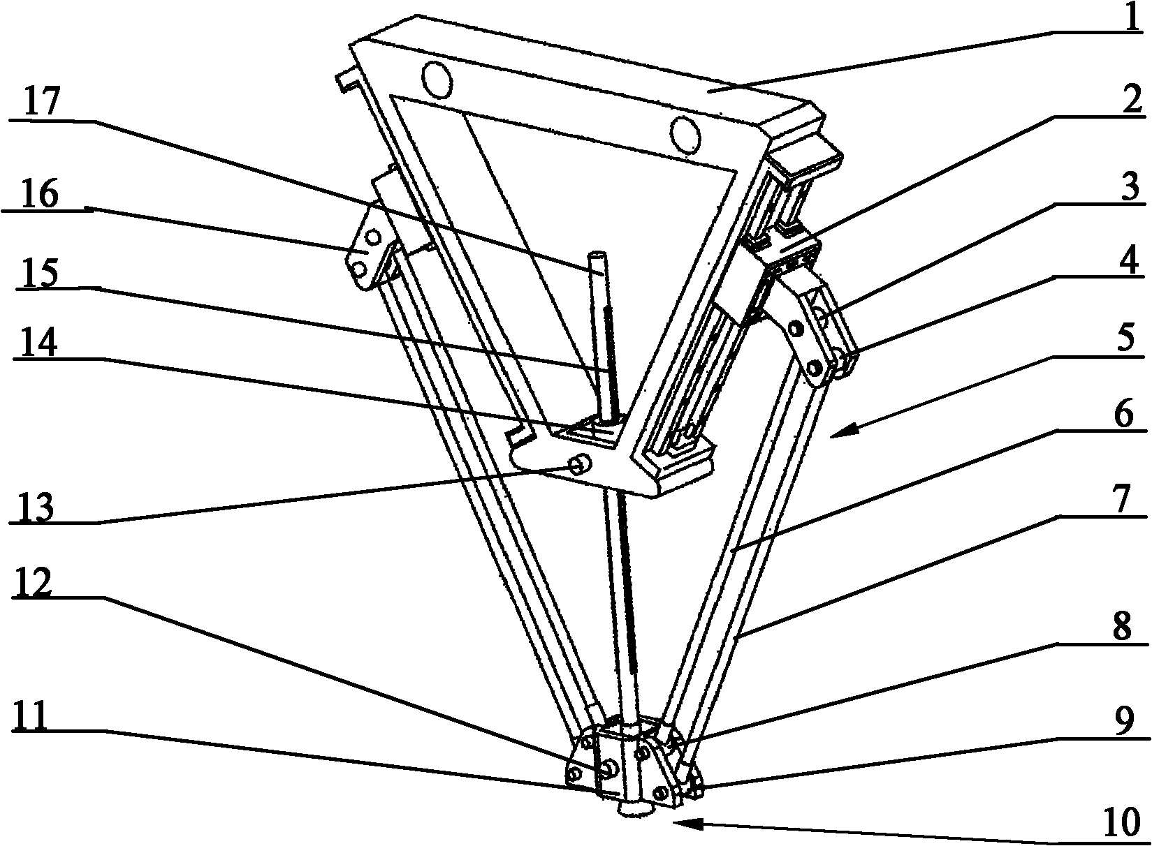 Linear-driven high-speed planar parallel mechanical arm