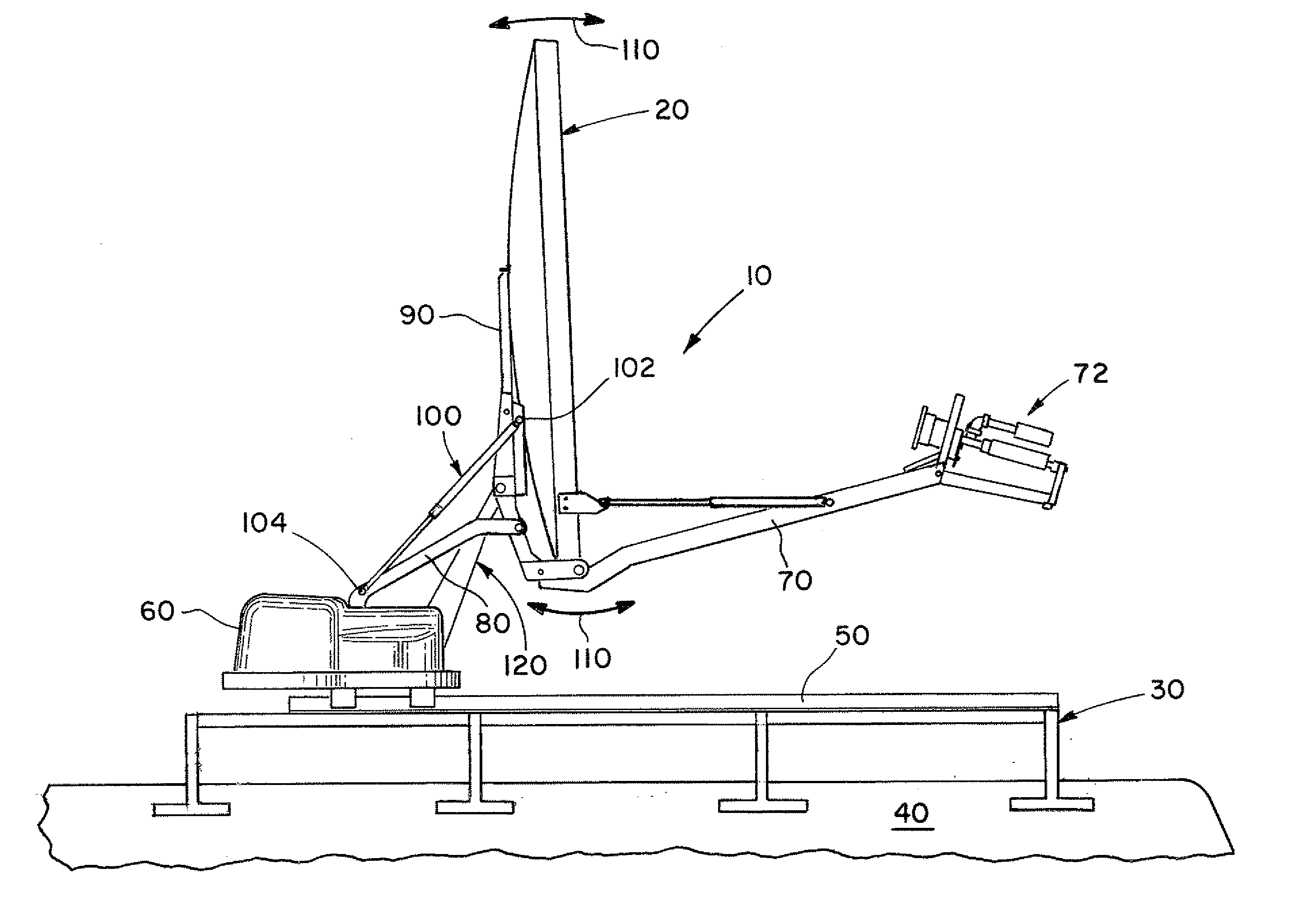 Stabilizing mechanism for a deployed reflector antenna in a mobile satellite antenna system and method