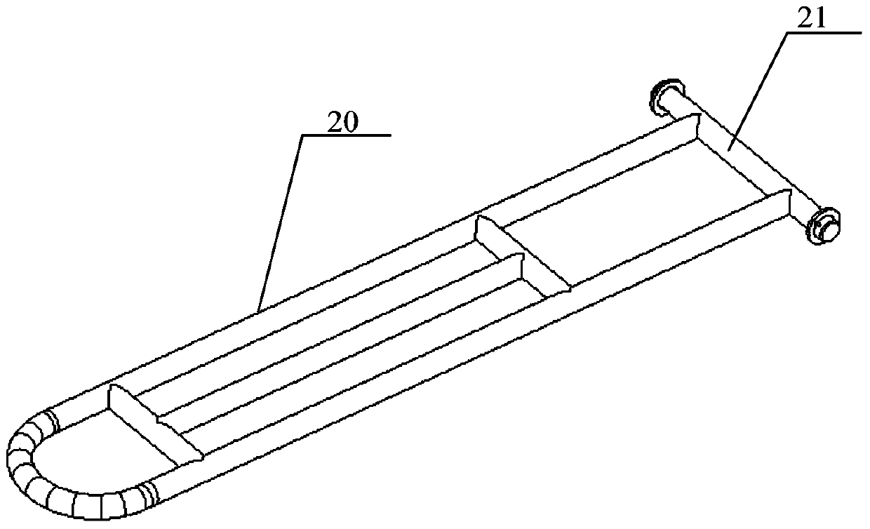 Storage type trolley connecting device