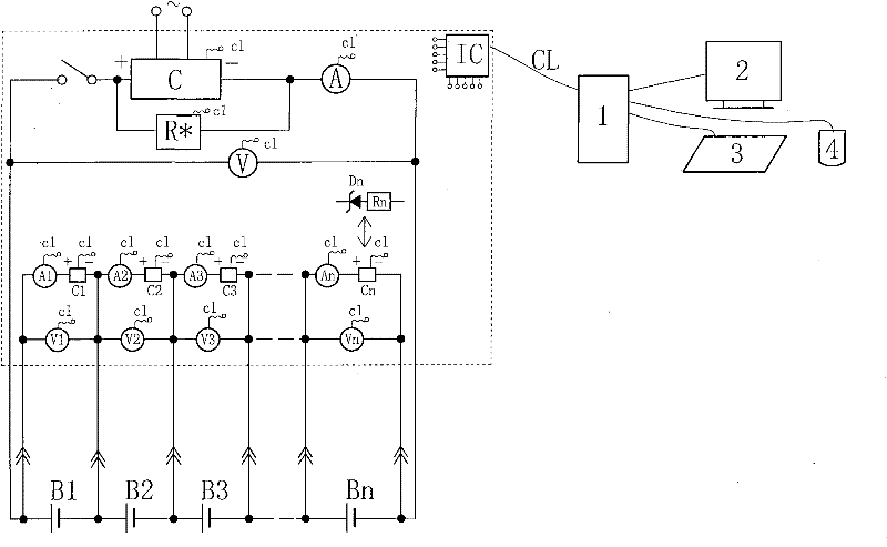 Method and equipment for forming and testing series-connected and monitored batteries