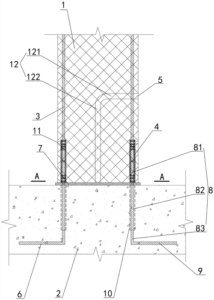 Assembled joint node for column base and construction method