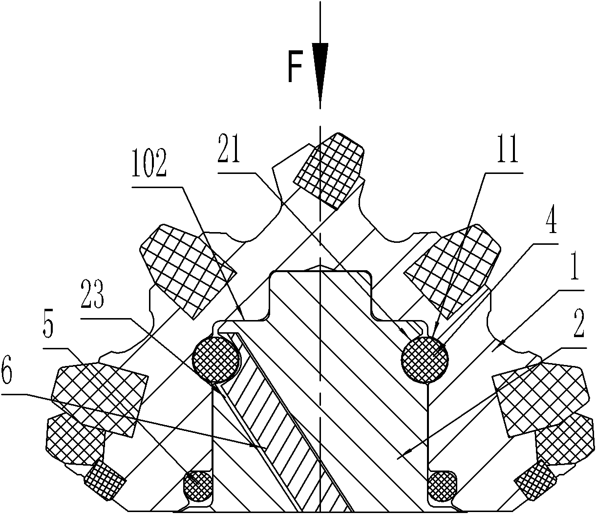 Rolling thrust device for cone bit bearing