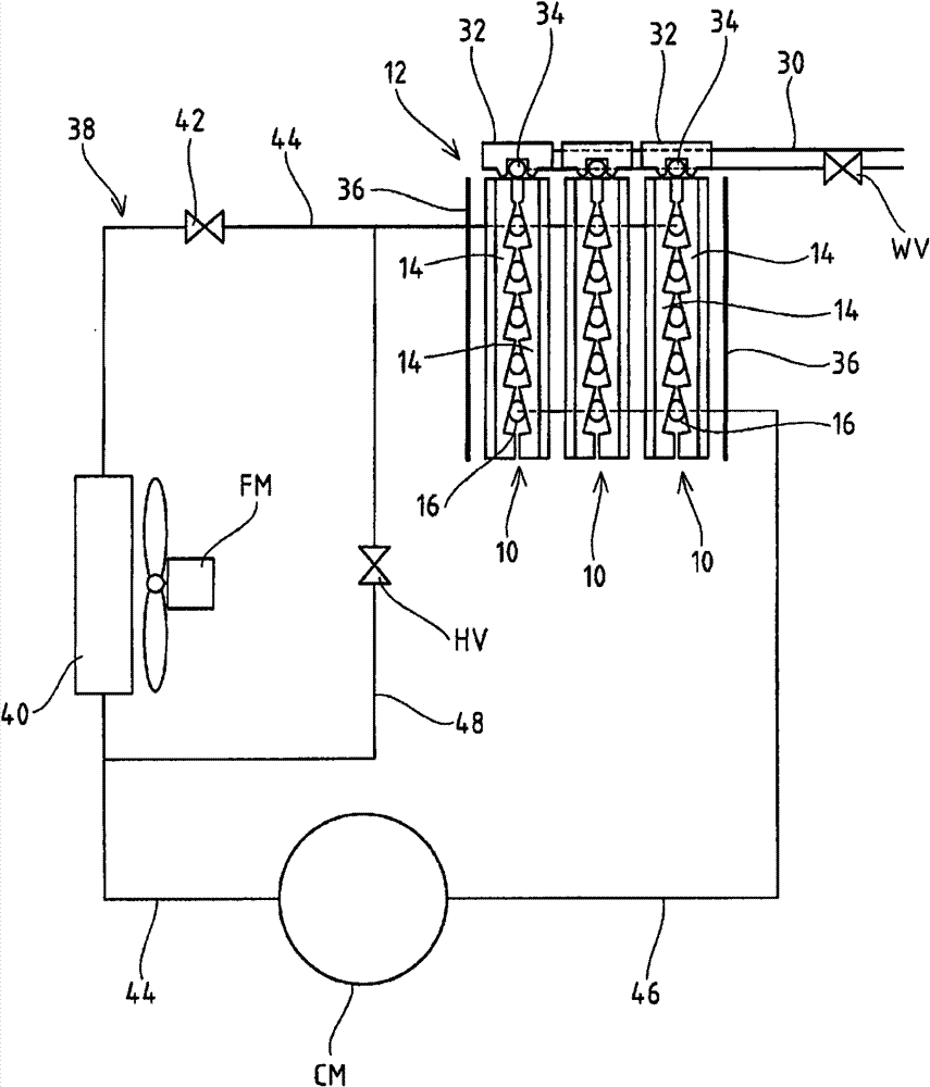 Ice making unit for flow down type ice maker