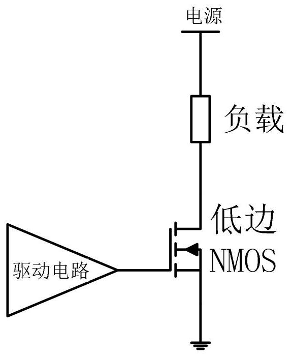 Driving circuit of low-side NMOS (N-channel metal oxide semiconductor)