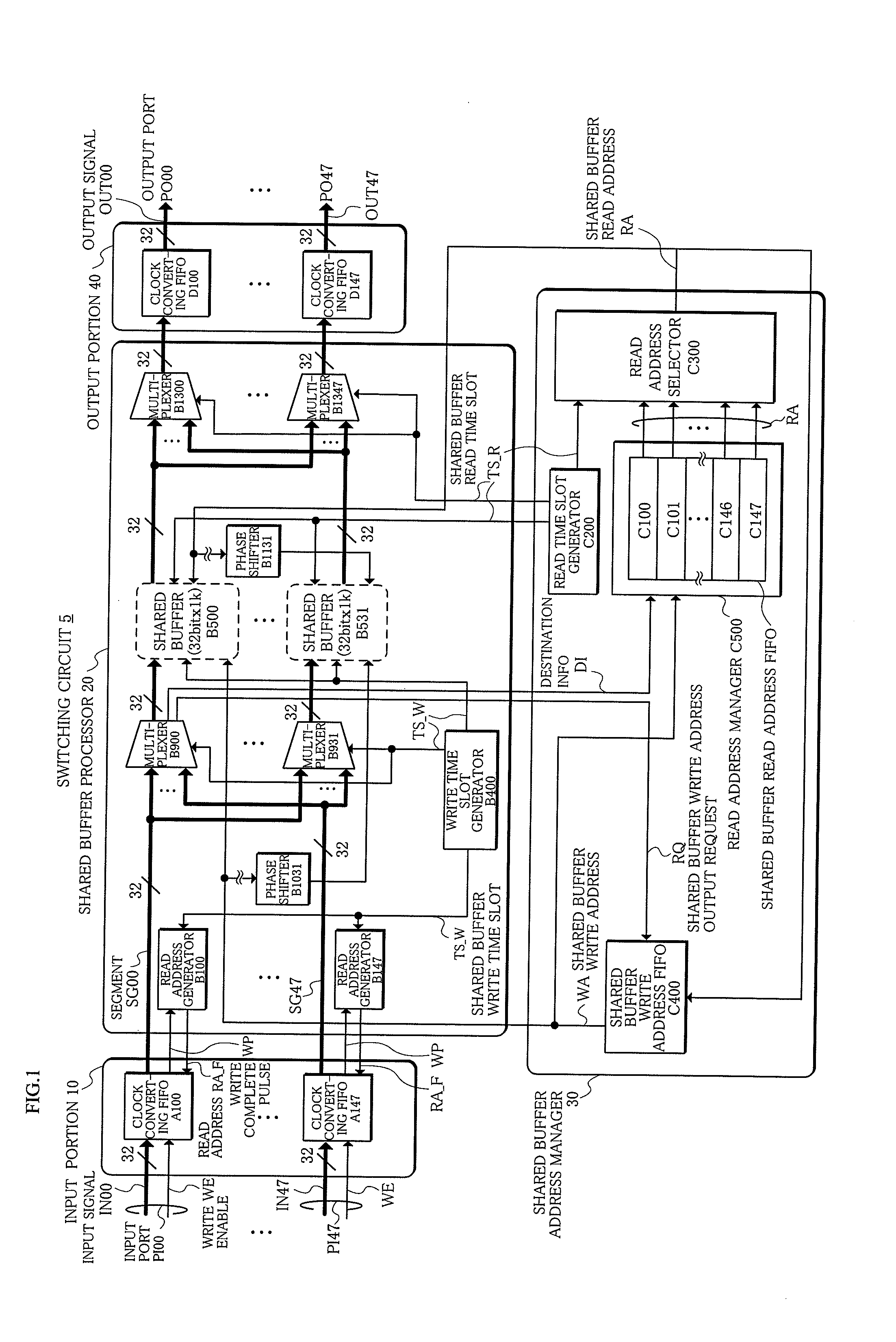 Data switching method and circuit