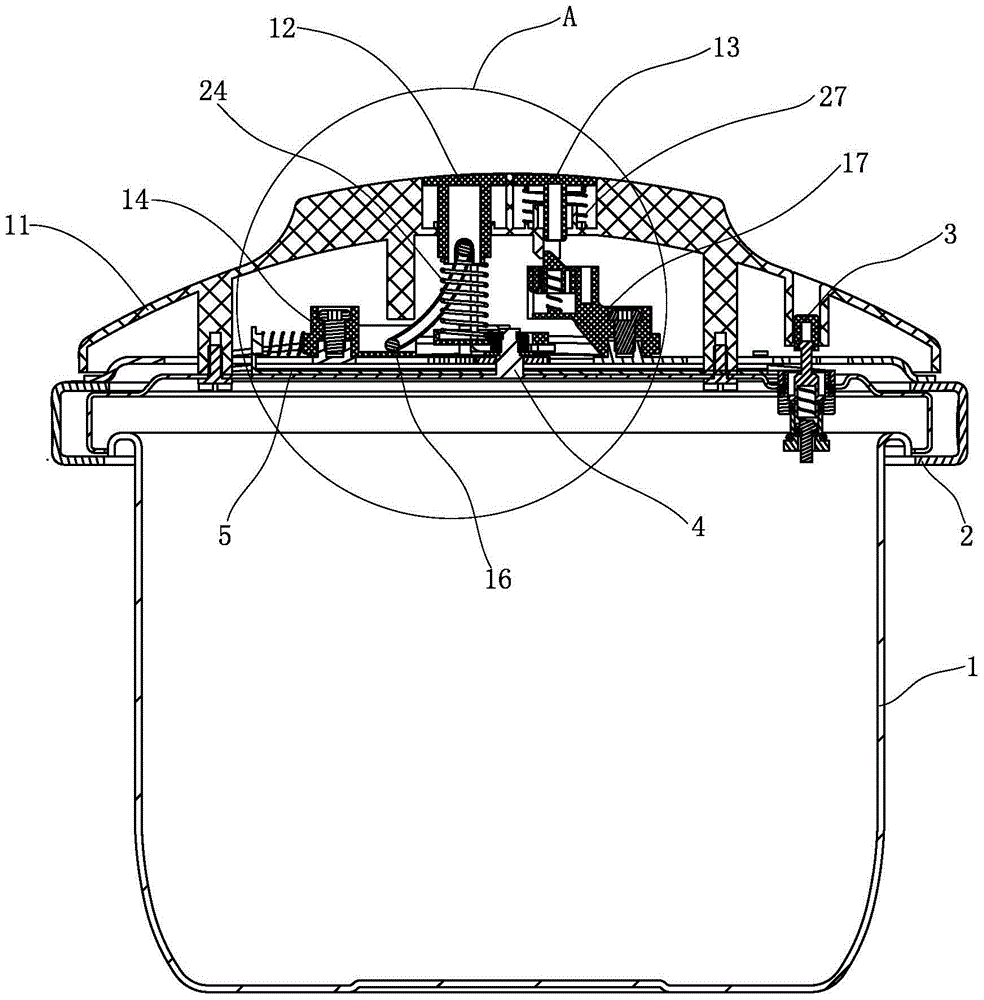 Clamp pressure cooker opening and closing structure