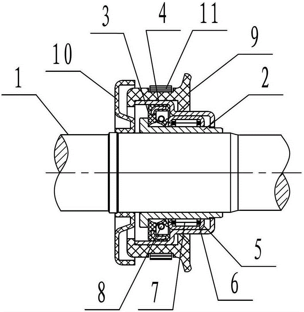 An automobile constant velocity drive shaft sheath driven bearing