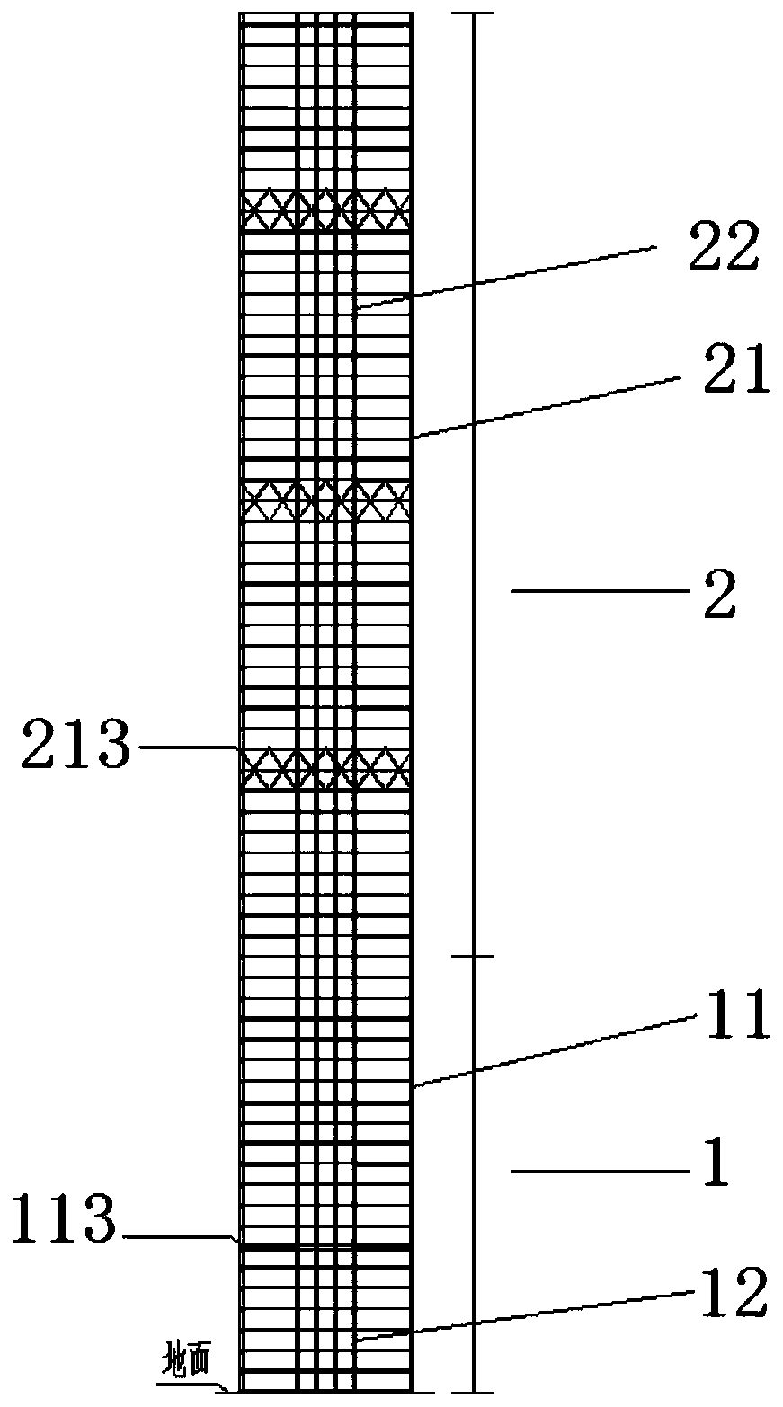 Combined type super-high-rise structure and construction method