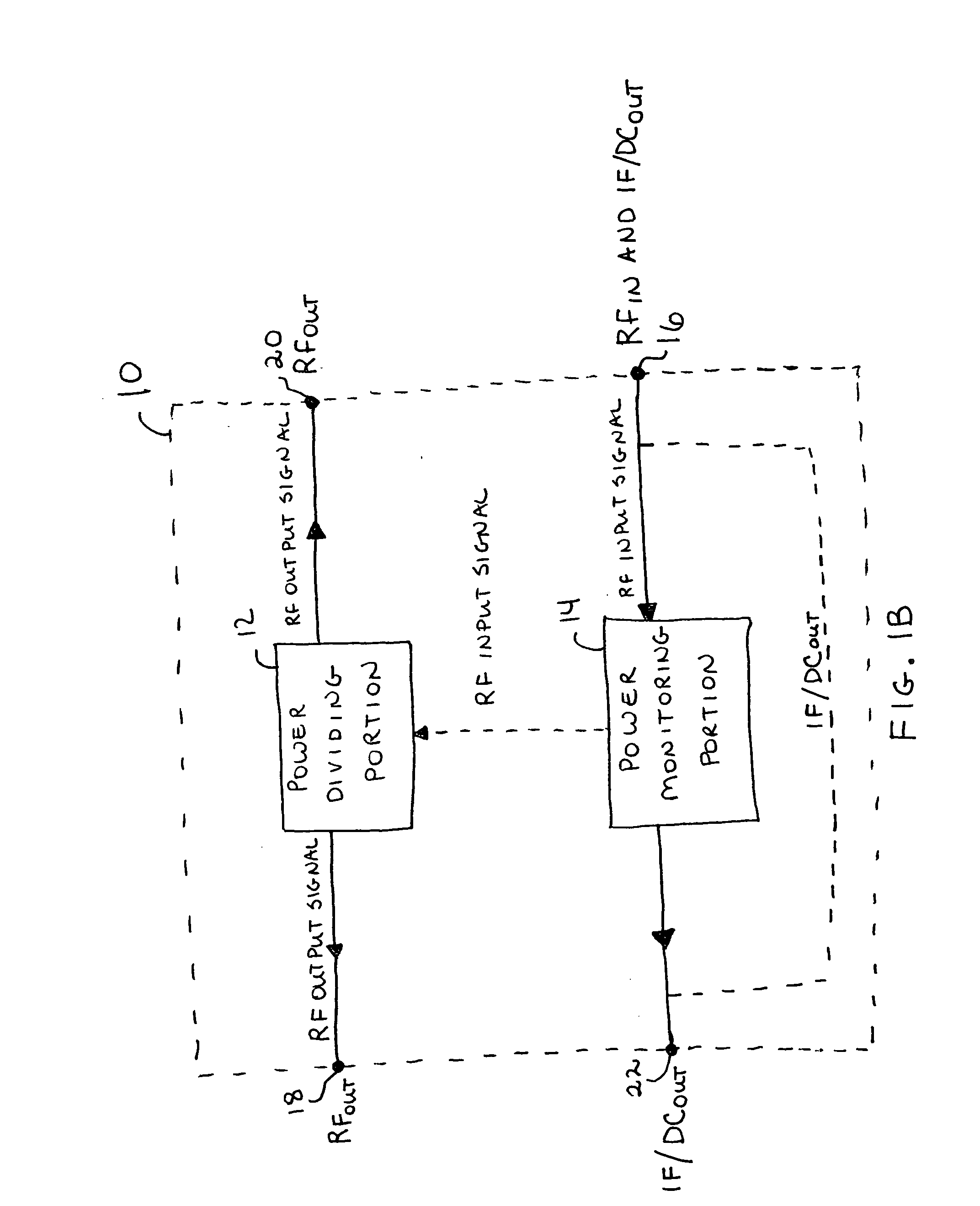 Monolithic microwave integrated circuit providing power dividing and power monitoring functionality