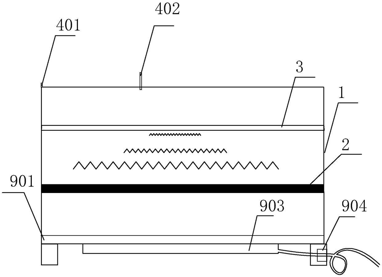 Symmetrically distributed strip aquifer teaching simulation device in coal mine